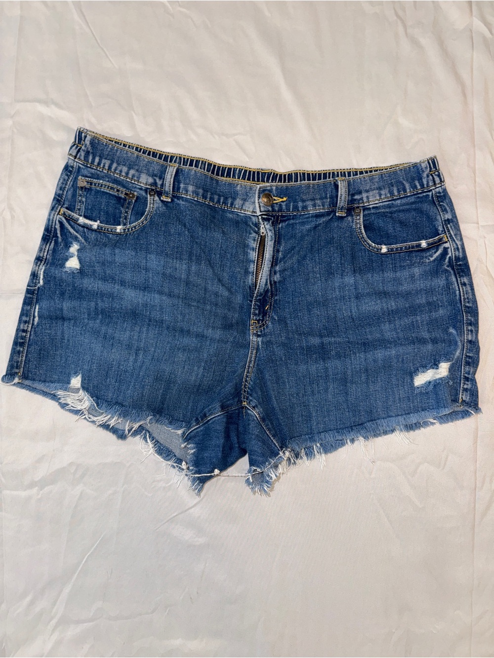 aerie Distressed Blue Denim Jean Shorts